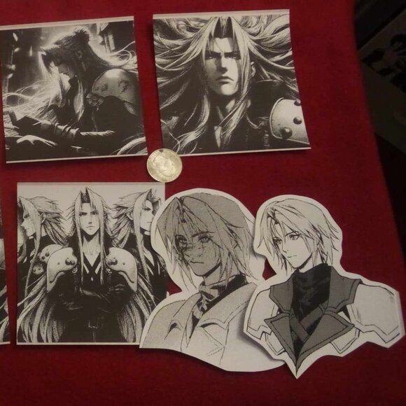 Handmade Anime Manga Gamer Cute Kawaii FF7 Final Fantasy 7 Sephiroth Sticker Set - Picture 2 of 2